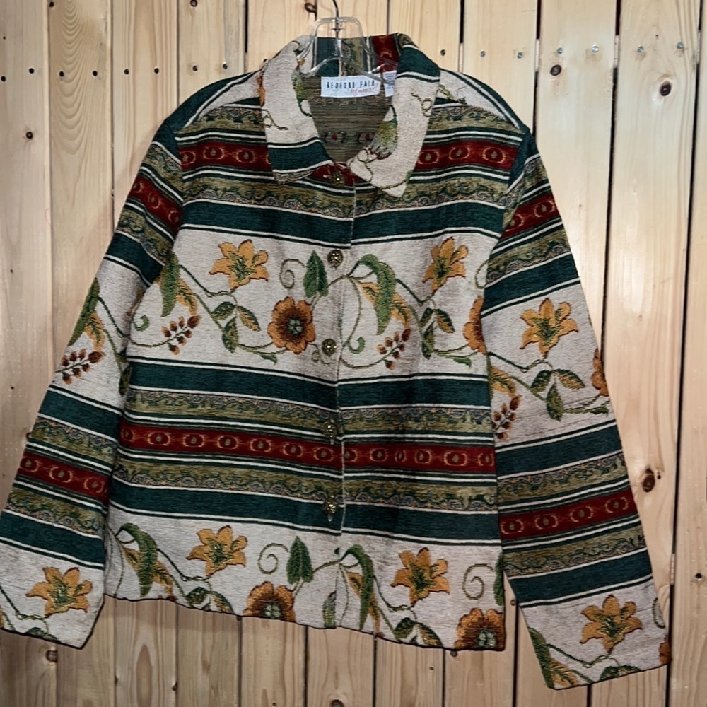 Bedford Fair Lifestyles Floral Tapestry Jacket L
